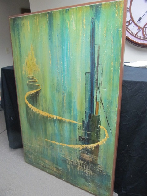 lot 2 image: MASSIVE Original Mid Century 1950s CARLO OF HOLLYWOOD Oil on Canvas Painting
