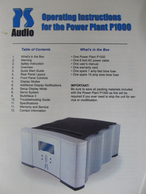 lot 114 image: PS Audio - POWER PLANT PS1000