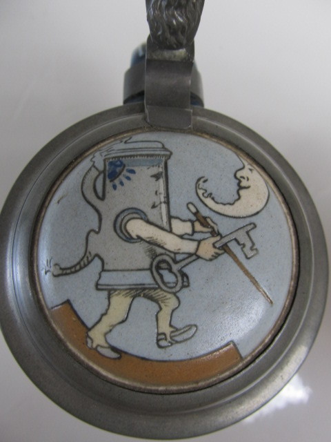 lot 77 image: Original Antique Signed METTLACH Beer Stein