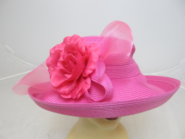 lot 43 image: Brand New BETMAR Luxury Womens Church Hat - Pink w Flower