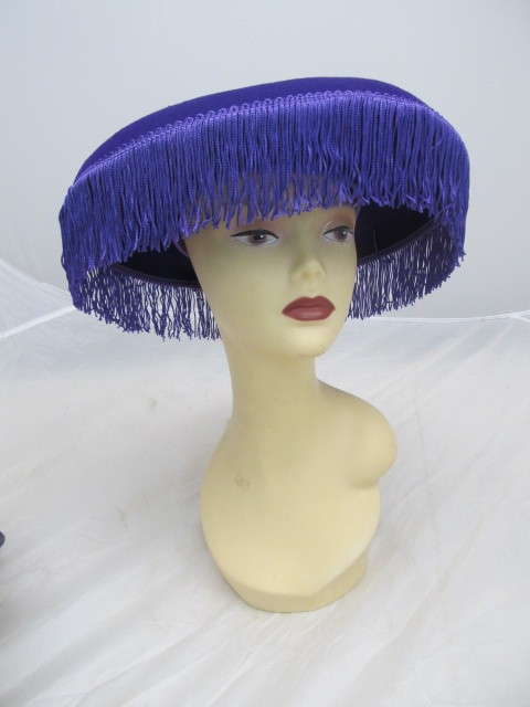 lot 54 image: Brand New Purple Wool Hat w Tassels - by S&ampS Hat Co.