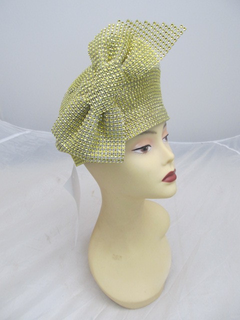 lot 56 image: Brand New Gold Beaded ASHRO Ladies Church Hat