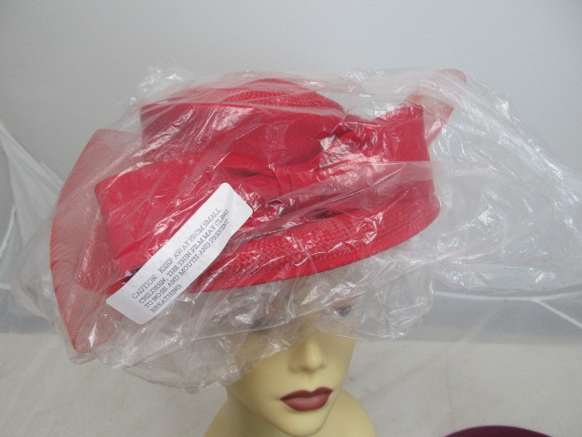 lot 67 image: S&ampS Hat Co. Womens Red Fancy Hat w Bow Accent