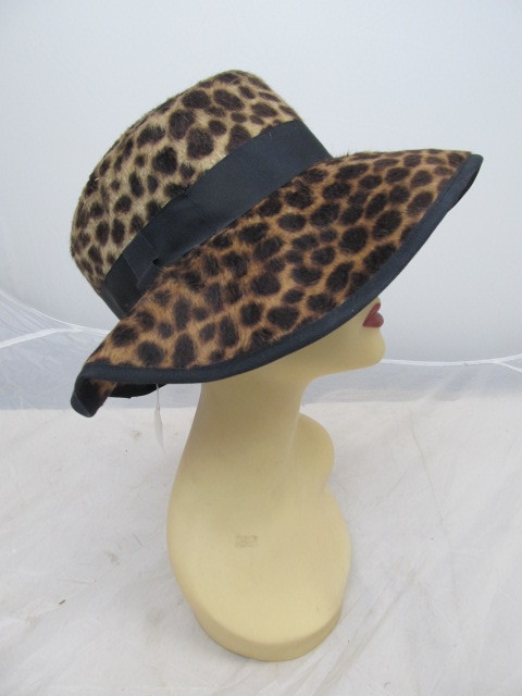 lot 71 image: Beautiful Animal Print Designer Hat Made in ST PAUL, MN - Hats By Angie