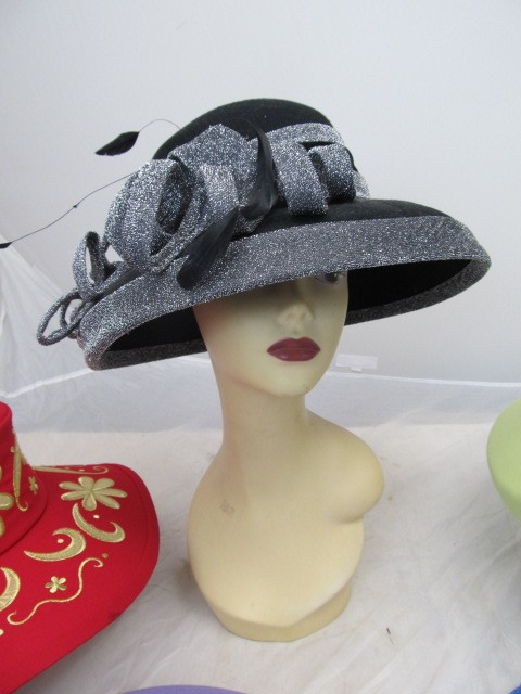 lot 77 image: Large Group of Fancy Womens Church Hats - including Milano, SS, Studio B, ML Studio