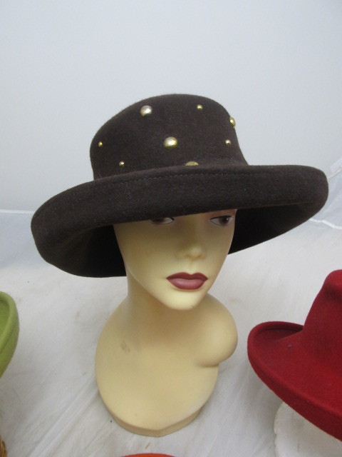 lot 92 image: Group of 4 Womens Colorful Wool Fashion Hats