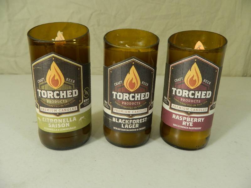lot 21 image: 3 New Torched Craft Beer Premium Candles