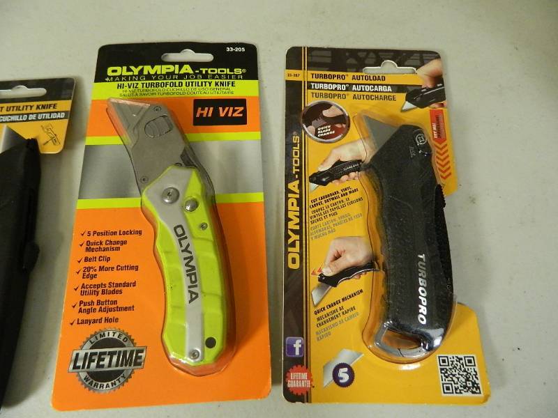 lot 62 image: 7 New Olympia Utility Knives