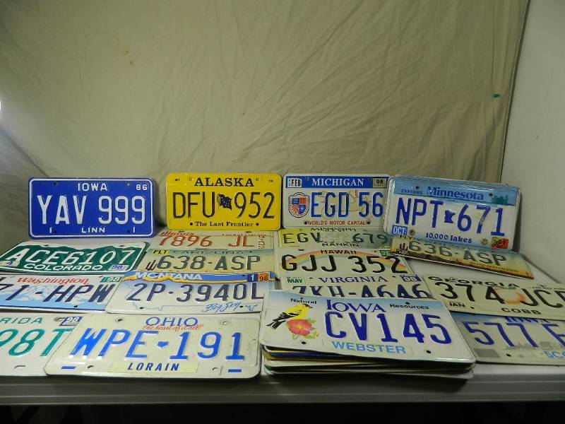 lot 71 image: 35 License Plates