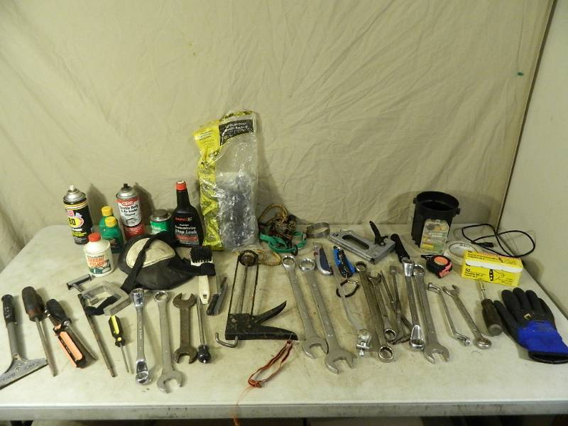lot 109 image: Wrenches, Shop Supplies, Chemicals, Etc