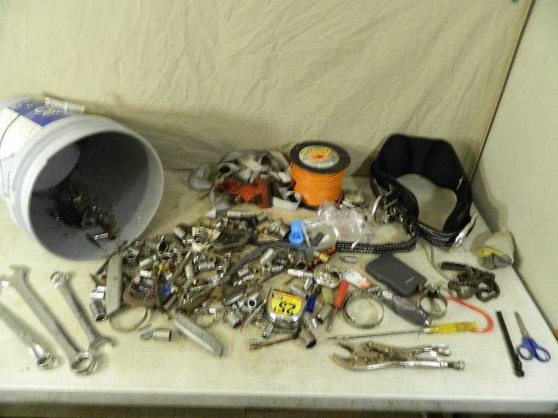 lot 112 image: Harness, Sockets, Wrenches, Hand Tools