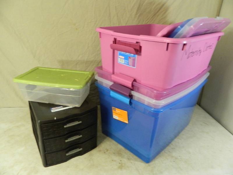 lot 119 image: 5 Totes with Lids and More