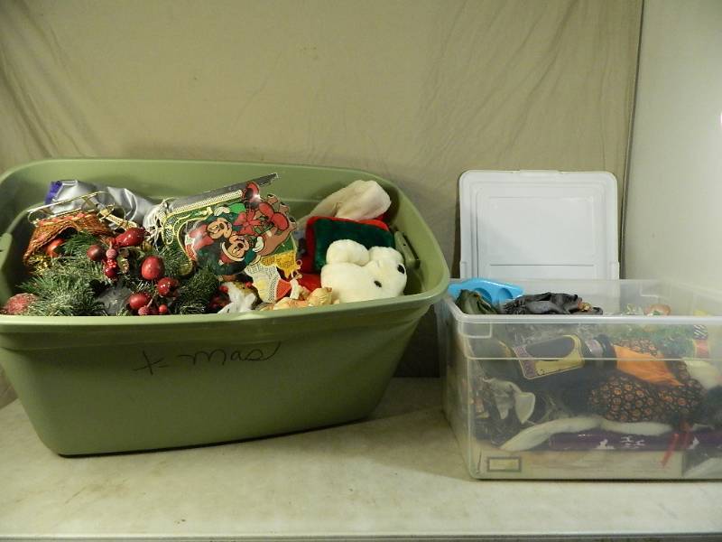lot 180 image: 2 Totes FULL of Holiday Decor