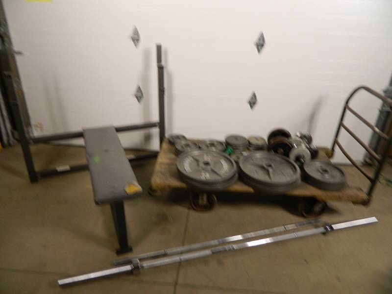 lot 92 image: Weight Bench, Free Weights, Bars, and More