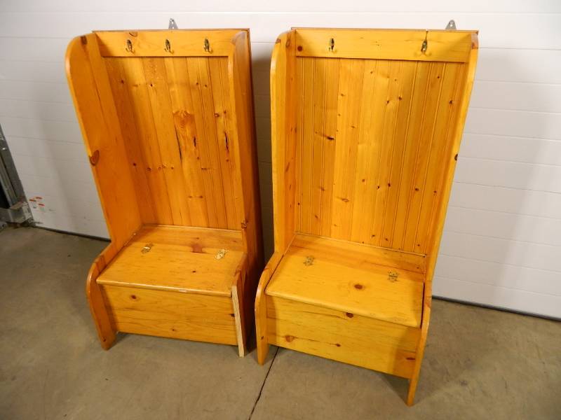 lot 96 image: Two Cute Entry Benches with Storage