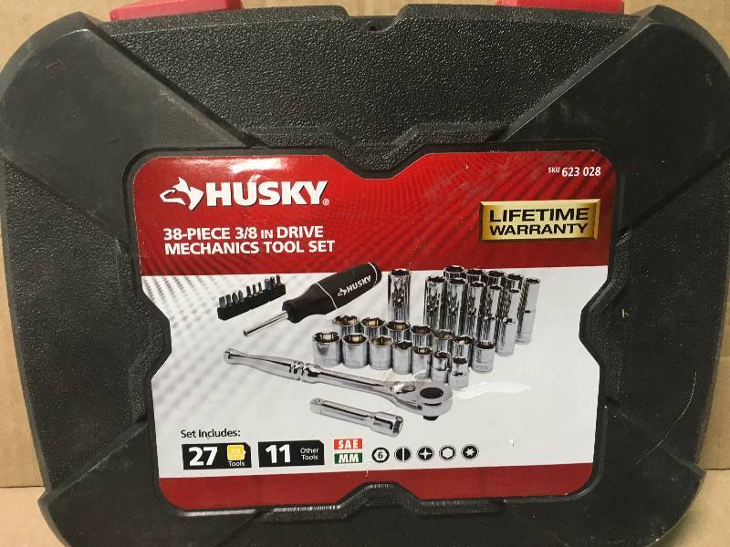 lot 4 image: Husky Mechanics Tool Set (38-Piece) in like new condition