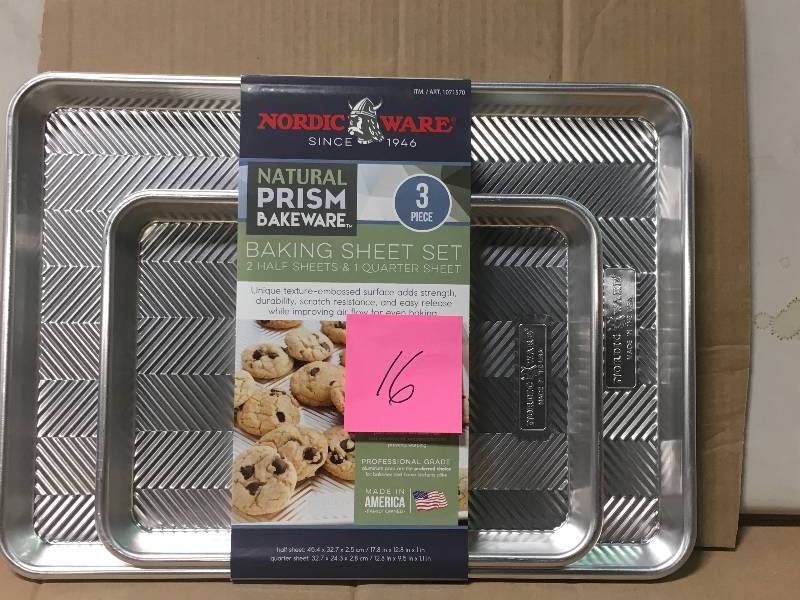 lot 16 image: Nordic Ware Prism 3 piece Baking Sheet Set not used