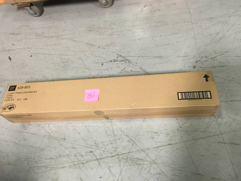 lot 31 image: Hampton Bay 3 Light Halogen Track Lighting Kit SKU # 428-803 White CASE 2 PACK not used