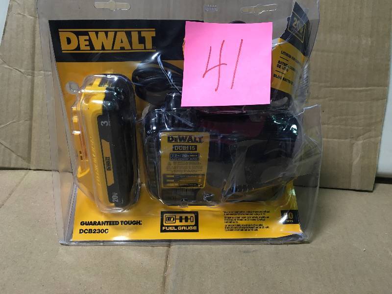 lot 41 image: Dewalt 20V MAX Battery and Charger DCB230C in good condition