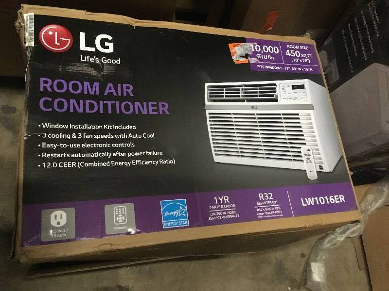lot 55 image: LG Electronics 10,000 BTU 115-Volt Window Air Conditioner with Remote and ENERGY STAR in like new condition