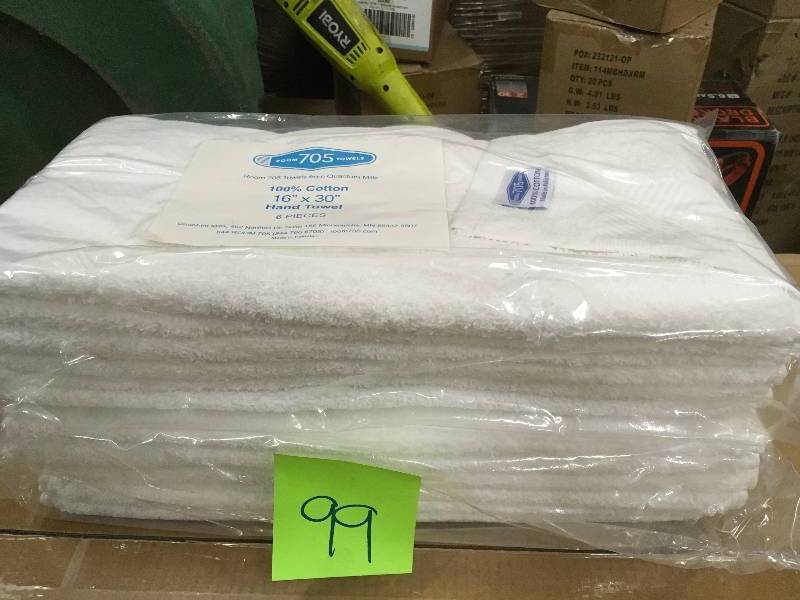 lot 99 image: ROOM 705 TOWELS Hand Towel 100% Cotton 16x30 Inch 6 PCS LOT OF 2 not used