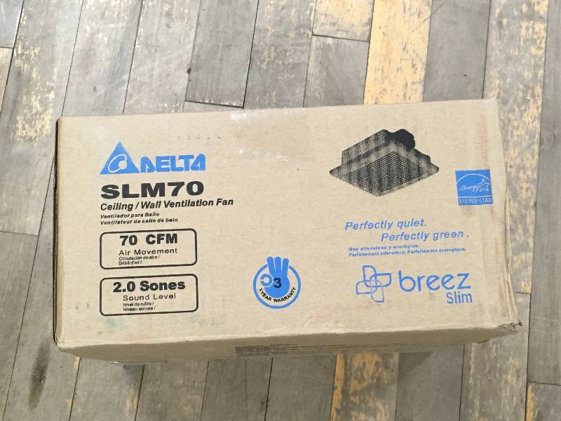 Delta Breez Slim Series 70 CFM Wall or Ceiling Bathroom Exhaust Fan, ENERGY STAR not used