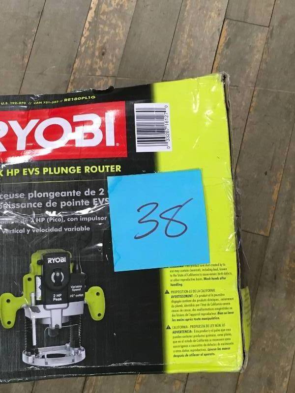 Ryobi 10 Amp 2 HP Plunge Base Router in good condition used