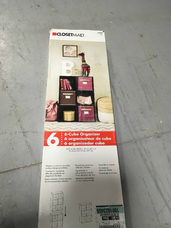 Closetmaid 24 in. W x 36 in. H Espresso (Brown) Stackable 6-Cube Organizer not used