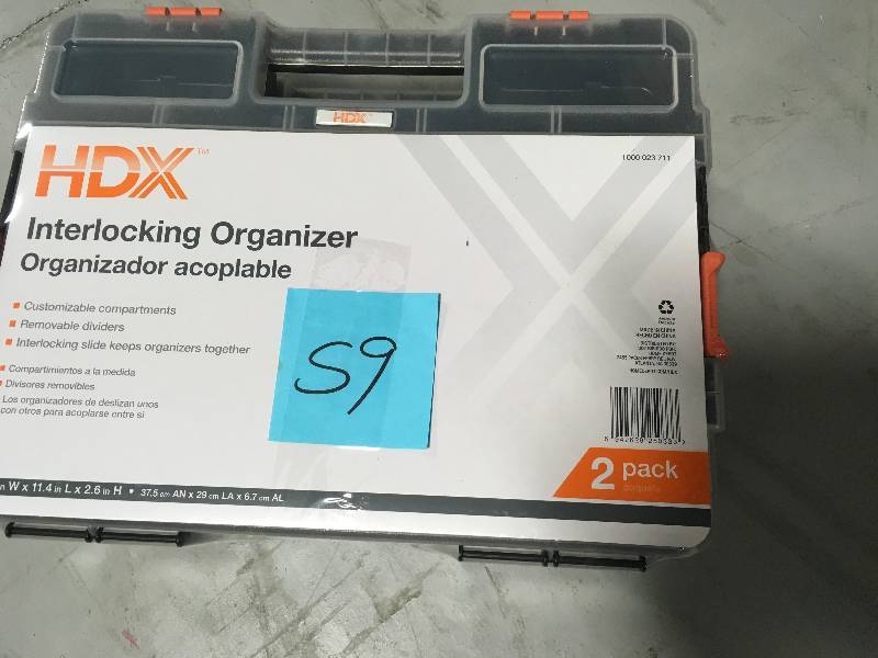 HDX 15-Compartment Interlocking Small Parts Organizer in Black (2-Pack) not used