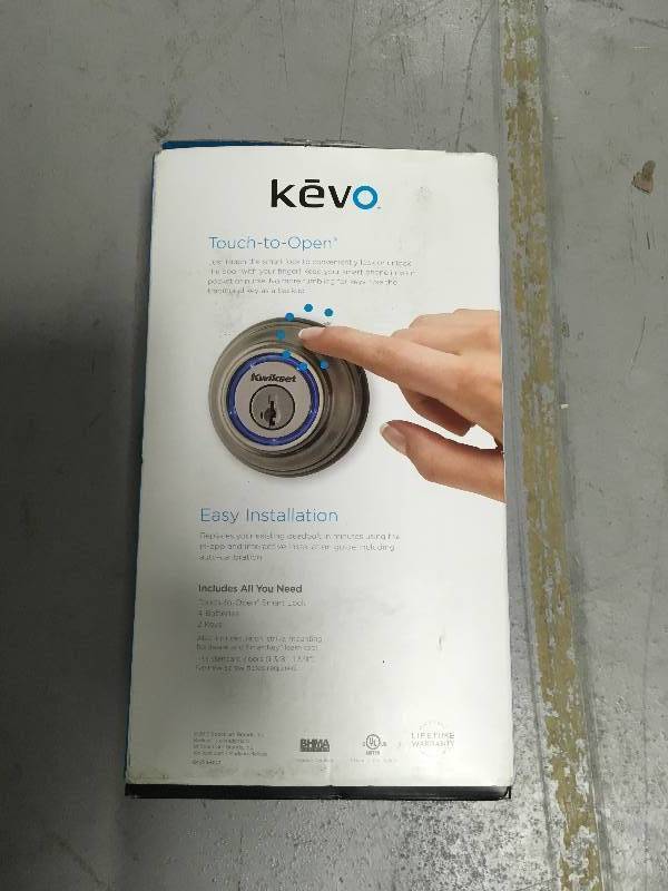Kwikset Kevo 2nd Gen Satin Nickel Single Cylinder Touch-to-Open Bluetooth Smart Lock Deadbolt Works with many Smart Devices in like new condition