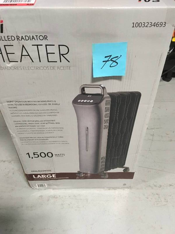 SAI 1,500-Watt Digital Eco-Fin Oil-Filled Radiator with 7-Fins in like new condition