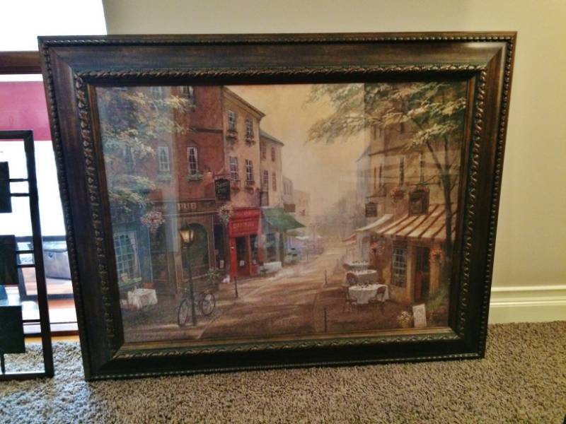 lot 16 image: GORGEOUS EXPENSIVE LARGE PARIS STREET PRINT - EXCELLENT CONDITION