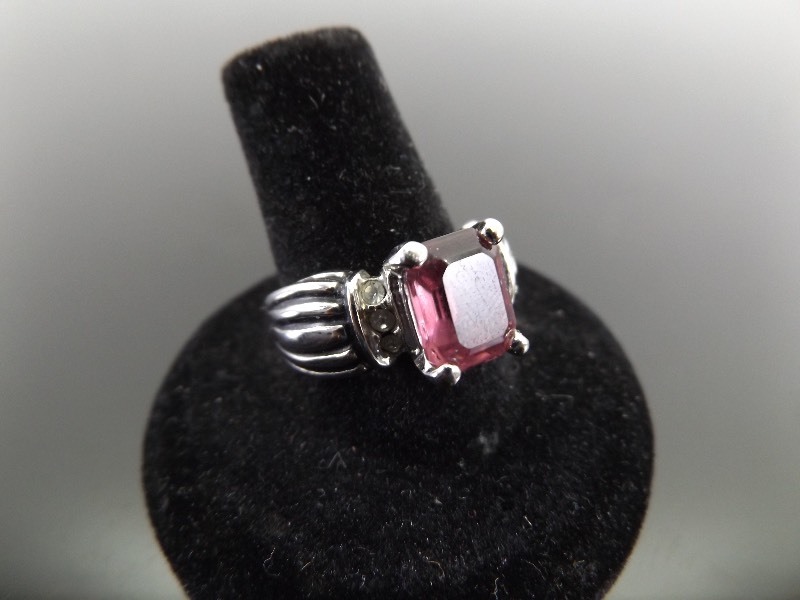lot 15 image: 18k Gold Fill Faceted Amethyst Size 8 Ring