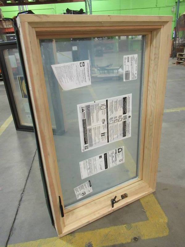 lot 82 image: Pella 23 W X 35 Tall LH Casement Window, Brown Exterior, Unfinished Interior.