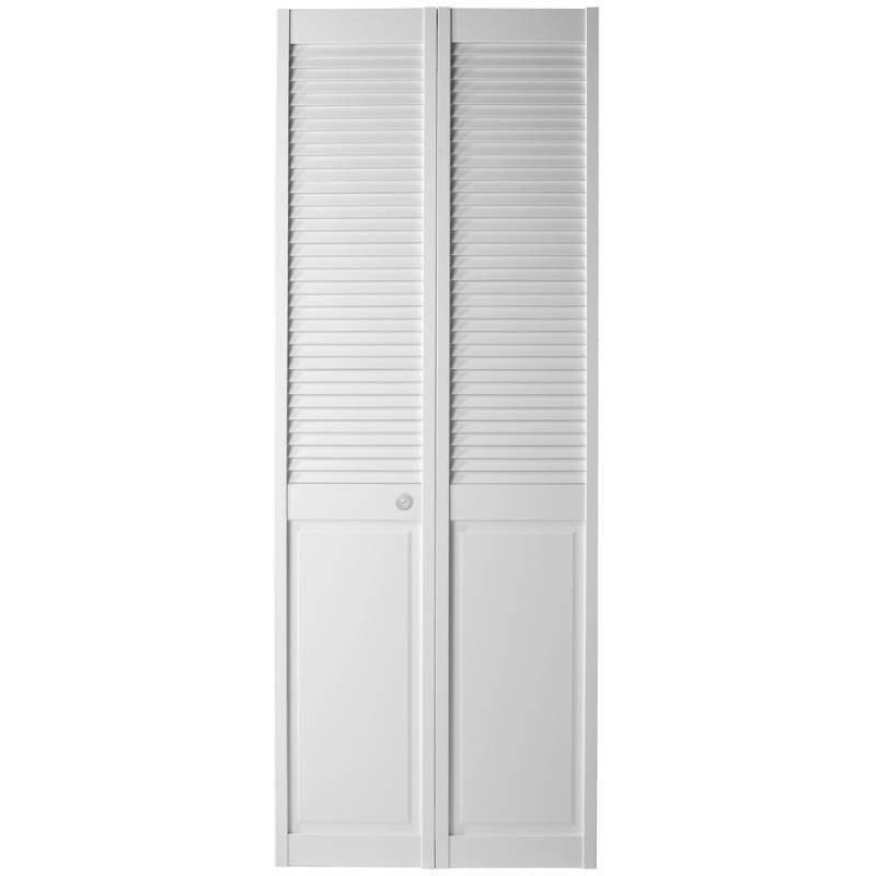 2 Reliabilt Classics White Louver Wood Pine Bifold Doors With