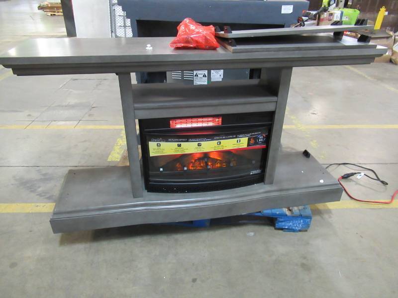 lot 17 image: Duraflame 62 X 16 X 35 Tall W Harbor Gray Infrared Quartz Electric Fireplace 102105 - Missing Parts