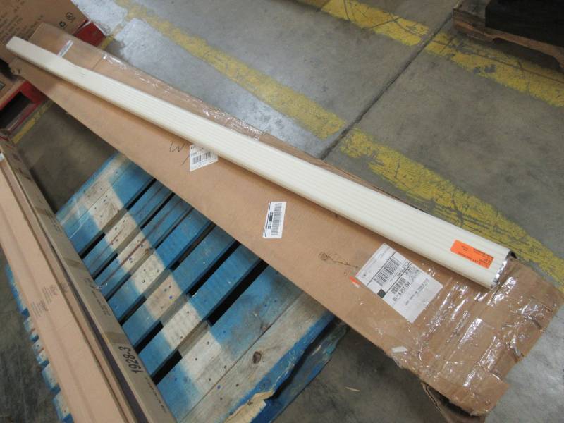lot 25 image: Spectra Metals 2 in. x 3 in. x 8 ft. Cream Aluminum Downpipe 8 Pieces.