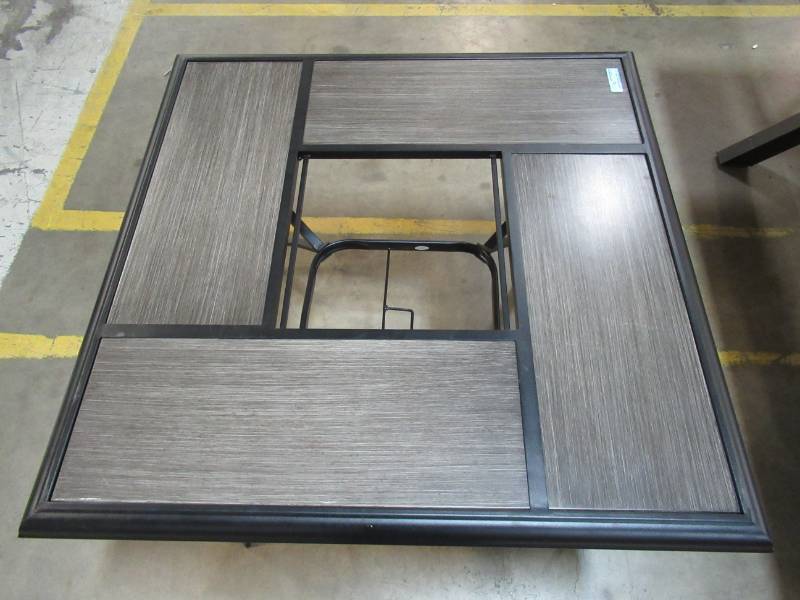 lot 200 image: Garden Treasures Skytop 42-in W x 42-in L Square Steel Dining Table - Missing Tile