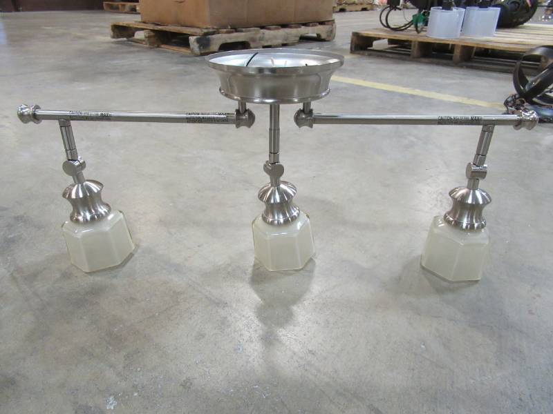 lot 228 image: allen  roth 3-Light 23.87-in Brushed Nickel Fixed Track Light Kit