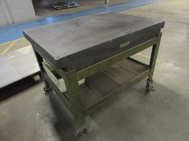 GRANITE TOP INSPECTION TABLE ON WHEELS