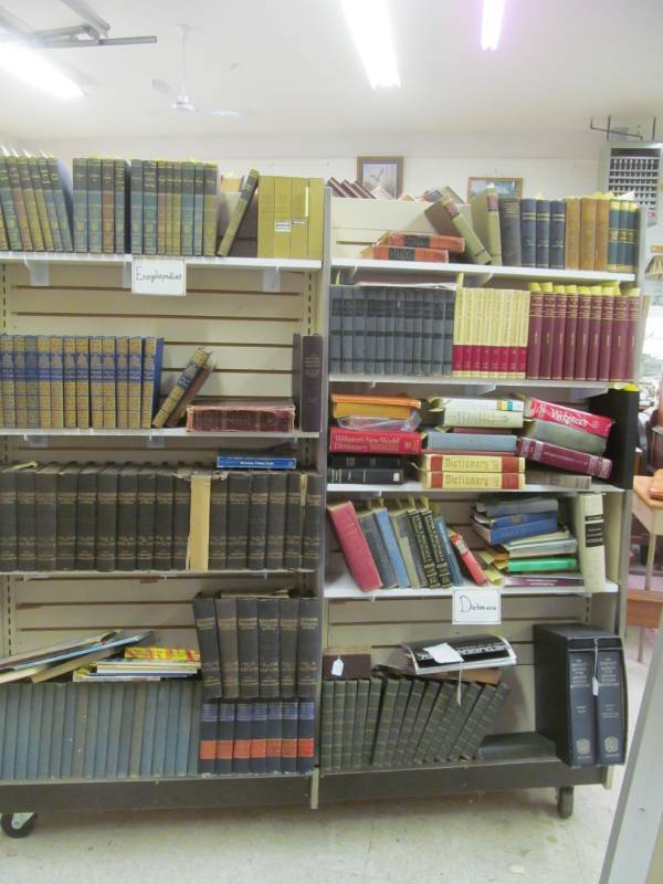 lot 8 image: vintage dictionarys and encyclopedias