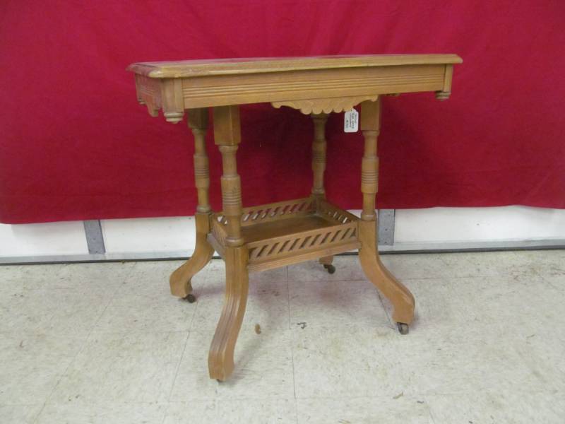 lot 35 image: vintage walnut lamp table