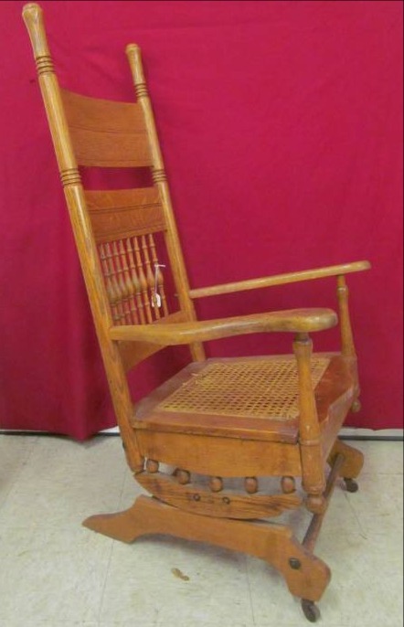 lot 39 image: vintage oak platform rocker