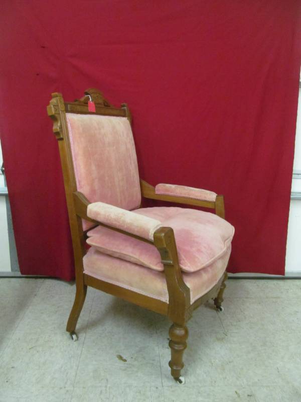 lot 40 image: vintage walnut East wick arm chair