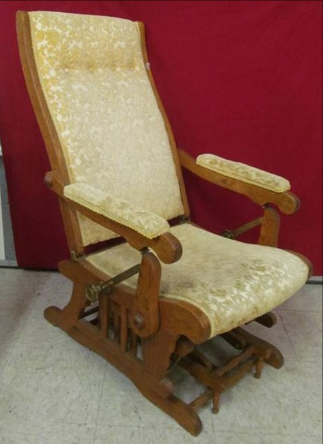 lot 44 image: vintage platform rocker and foot rest