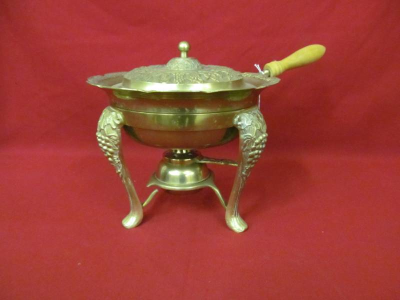 lot 93 image: brass chafing dish