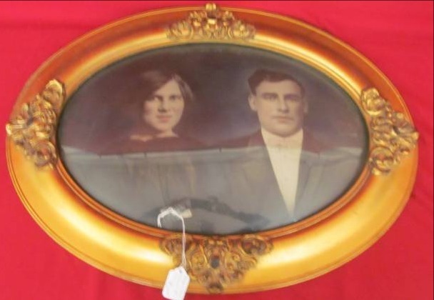 lot 98 image: Antique Frame ,curved glass