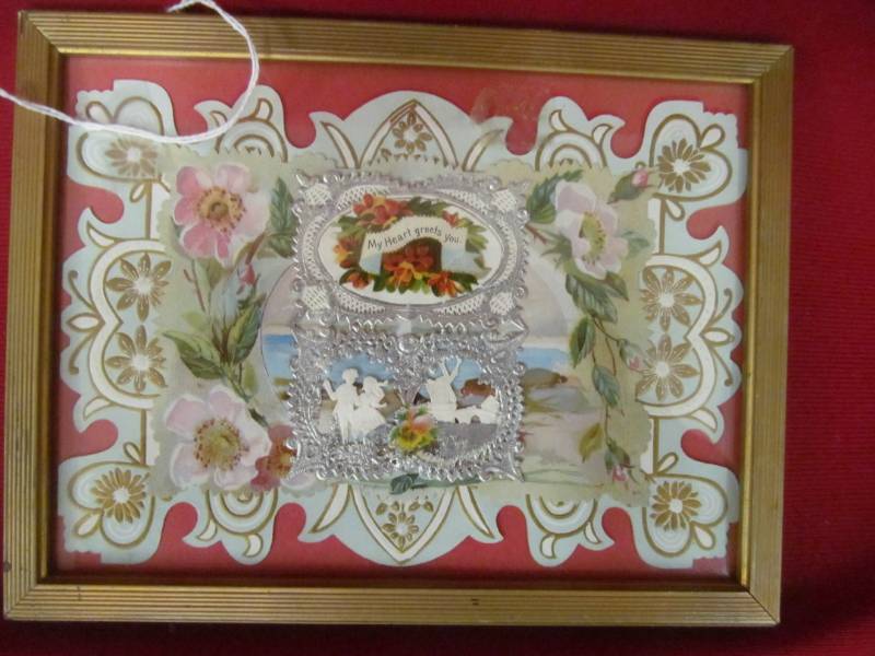 lot 108 image: vintage framed valentine