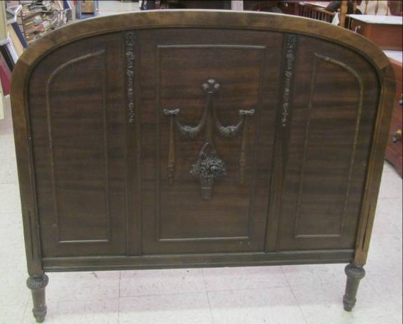 lot 127 image: vintage Flower relief  basket  bed frame