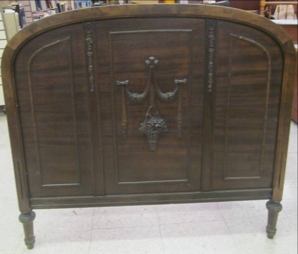 lot 128 image: vintage Flower relief  basket  bed frame